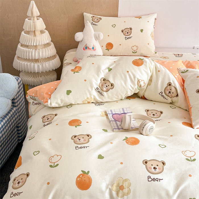 91家纺网 家纺一手货源 找家纺 澜妃 2025春夏新款12868全棉纯棉印花单被套 熊宝乐园