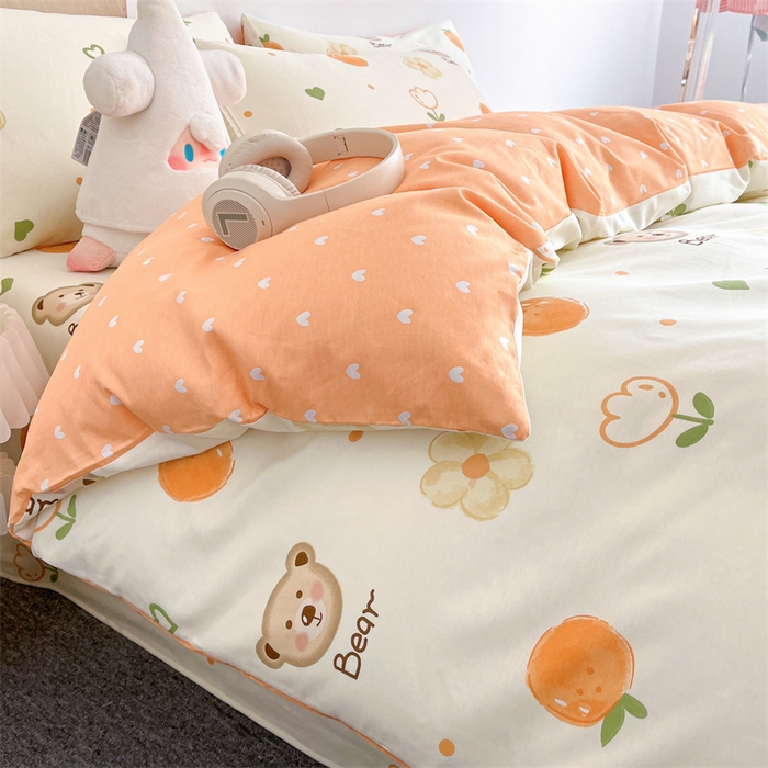 91家纺网 家纺一手货源 找家纺 澜妃 2025春夏新款12868全棉纯棉印花单被套 熊宝乐园