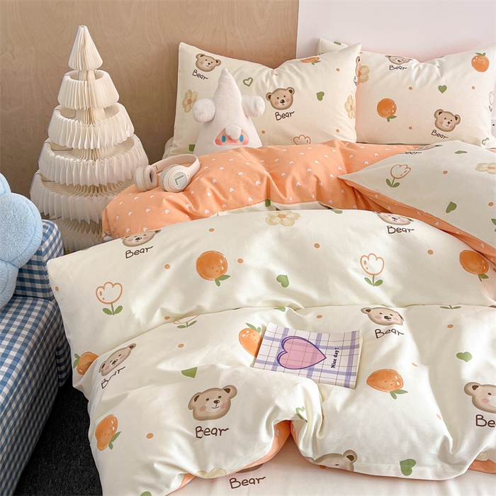 91家纺网 家纺一手货源 找家纺 澜妃 2025春夏新款12868全棉纯棉印花单被套 熊宝乐园