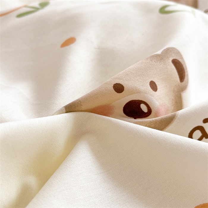 91家纺网 家纺一手货源 找家纺 澜妃 2025春夏新款12868全棉纯棉印花单被套 熊宝乐园