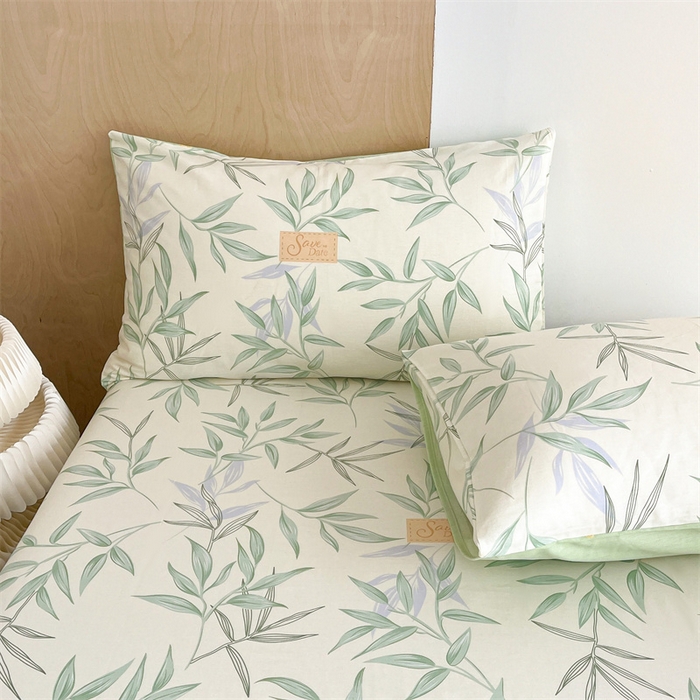 91家纺网 家纺一手货源 找家纺 澜妃 2025春夏新款12868全棉纯棉印花单被套 叶曲