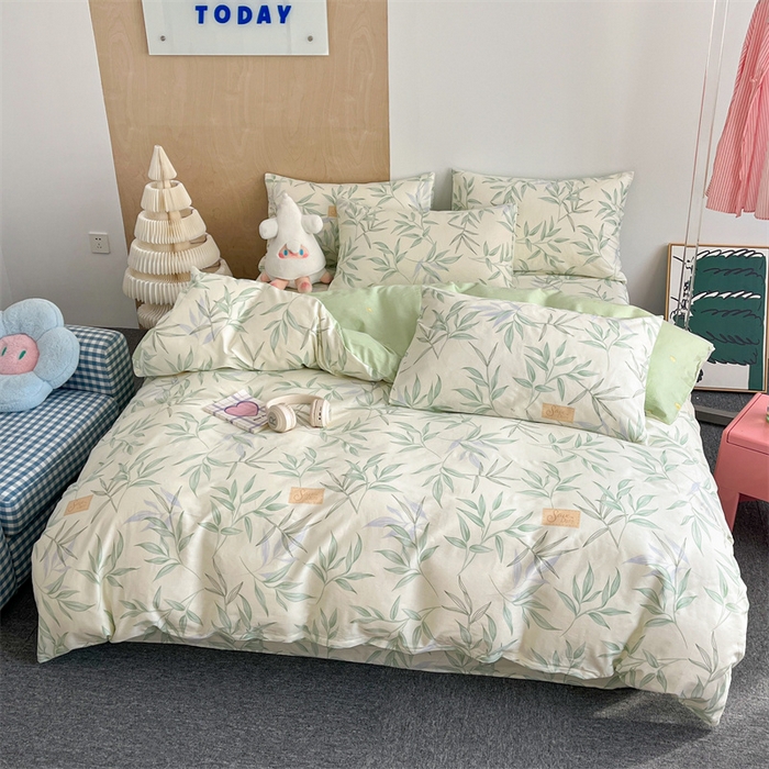 91家纺网 家纺一手货源 找家纺 澜妃 2025春夏新款12868全棉纯棉印花单被套 叶曲