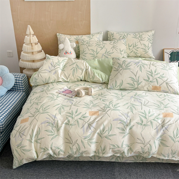 91家纺网 家纺一手货源 找家纺 澜妃 2025春夏新款12868全棉纯棉印花单被套 叶曲