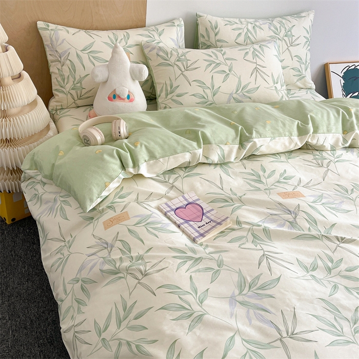 91家纺网 家纺一手货源 找家纺 澜妃 2025春夏新款12868全棉纯棉印花单被套 叶曲