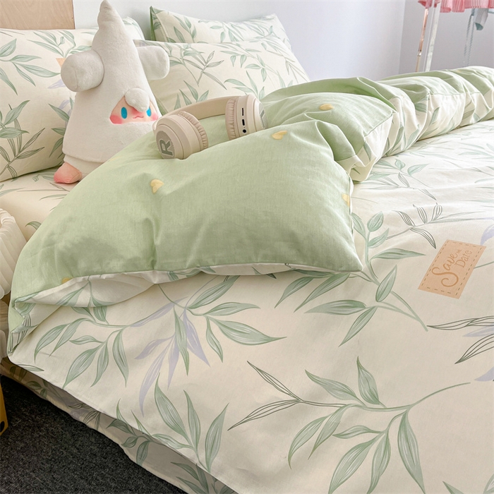 91家纺网 家纺一手货源 找家纺 澜妃 2025春夏新款12868全棉纯棉印花单被套 叶曲