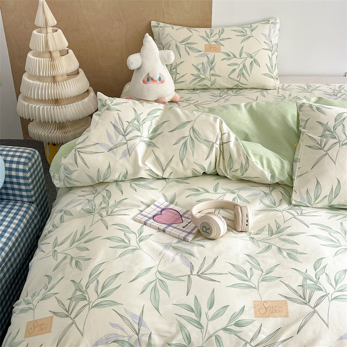 91家纺网 家纺一手货源 找家纺 澜妃 2025春夏新款12868全棉纯棉印花单被套 叶曲