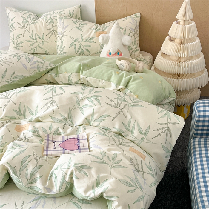 91家纺网 家纺一手货源 找家纺 澜妃 2025春夏新款12868全棉纯棉印花单被套 叶曲