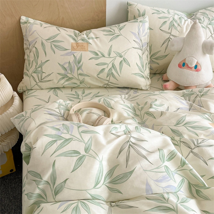 91家纺网 家纺一手货源 找家纺 澜妃 2025春夏新款12868全棉纯棉印花单被套 叶曲