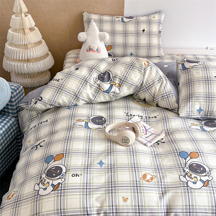 91家纺网 家纺一手货源 找家纺 澜妃 2025春夏新款12868全棉纯棉印花单被套 宇宙探险