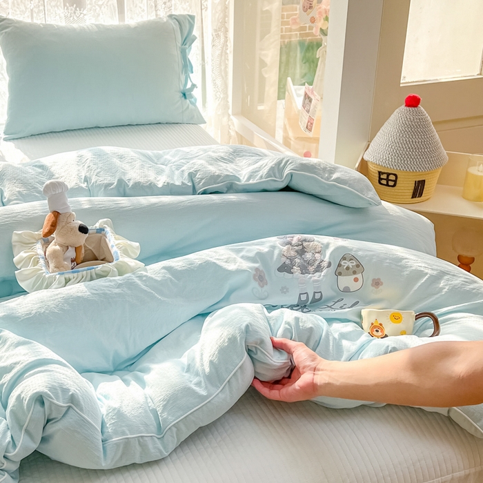 91家纺网 家纺一手货源 找家纺 漫仙阁家纺 2025年新款烫画糯糯棉被子春秋被冬被 单人双人被子 花仙子