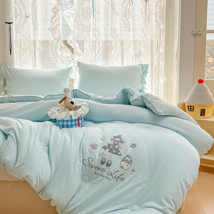 91家纺网 家纺一手货源 找家纺 漫仙阁家纺 2025年新款烫画糯糯棉被子春秋被冬被 单人双人被子 花仙子