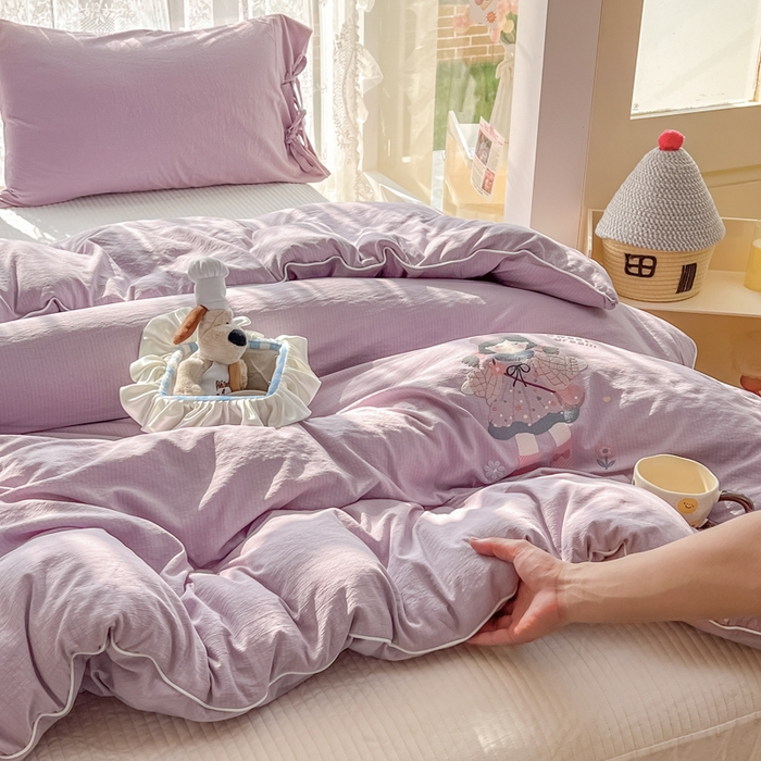 91家纺网 家纺一手货源 找家纺 漫仙阁家纺 2025年新款烫画糯糯棉被子春秋被冬被 单人双人被子 邻家女孩