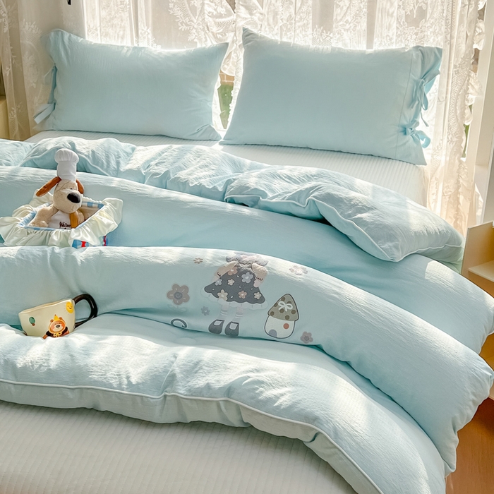 91家纺网 家纺一手货源 找家纺 漫仙阁家纺 2025年新款烫画糯糯棉被子春秋被冬被 单人双人被子 花仙子