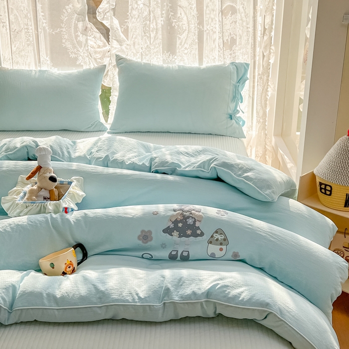 91家纺网 家纺一手货源 找家纺 漫仙阁家纺 2025年新款烫画糯糯棉被子春秋被冬被 单人双人被子 花仙子