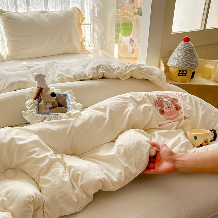 91家纺网 家纺一手货源 找家纺 漫仙阁家纺 2025年新款烫画糯糯棉被子春秋被冬被 单人双人被子 小浣熊