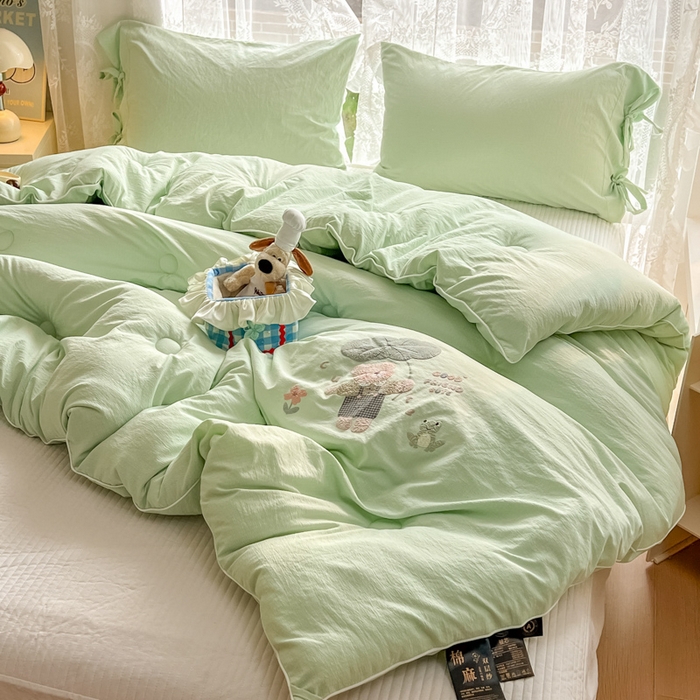 91家纺网 家纺一手货源 找家纺 漫仙阁家纺 2025年新款烫画糯糯棉被子春秋被冬被 单人双人被子 小青蛙