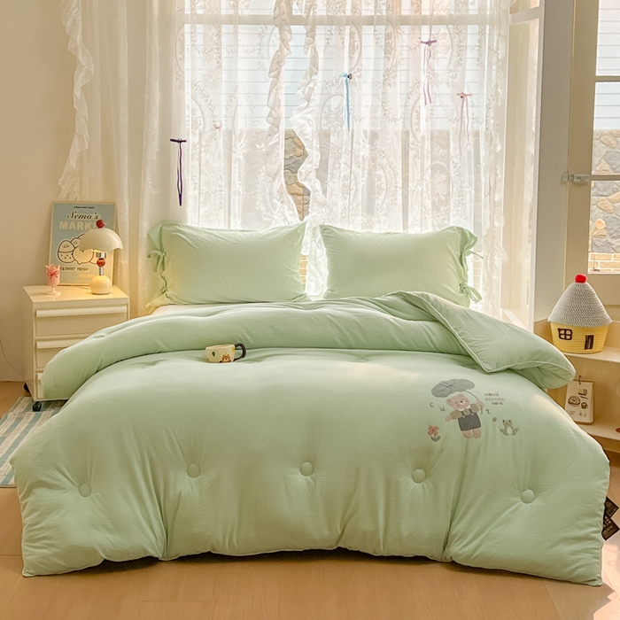 91家纺网 家纺一手货源 找家纺 漫仙阁家纺 2025年新款烫画糯糯棉被子春秋被冬被 单人双人被子 小青蛙