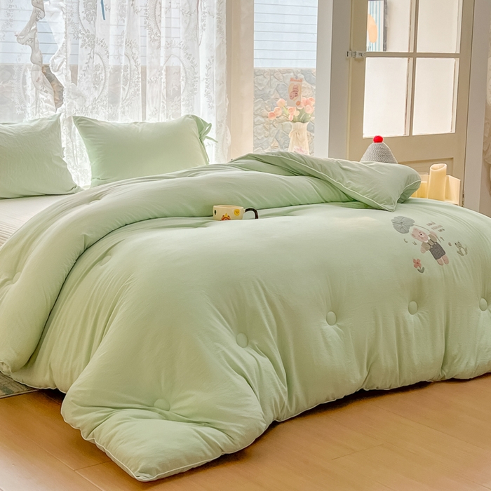 91家纺网 家纺一手货源 找家纺 漫仙阁家纺 2025年新款烫画糯糯棉被子春秋被冬被 单人双人被子 小青蛙