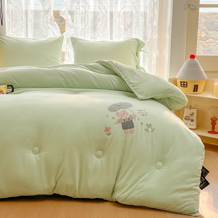 91家纺网 家纺一手货源 找家纺 漫仙阁家纺 2025年新款烫画糯糯棉被子春秋被冬被 单人双人被子 小青蛙