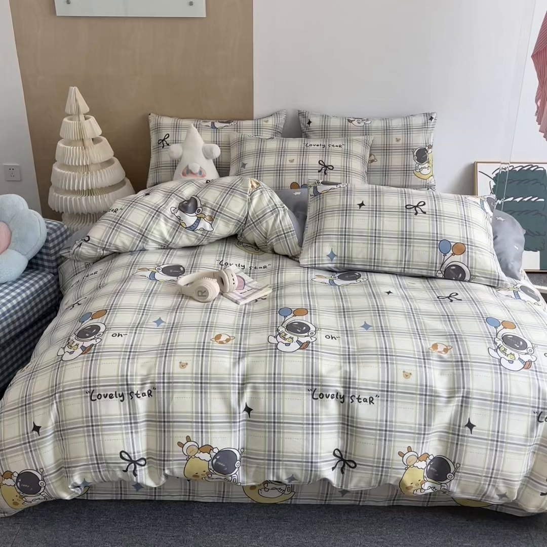 91家纺网 家纺一手货源 找家纺 澜妃 2025春夏新款12868全棉纯棉印花单被套 宇宙探险