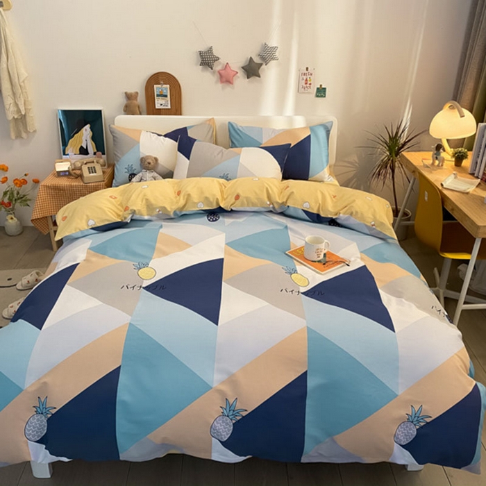 91家纺网 家纺一手货源 找家纺 澜妃 2025春夏新款12868全棉纯棉印花单被套 菠萝多多