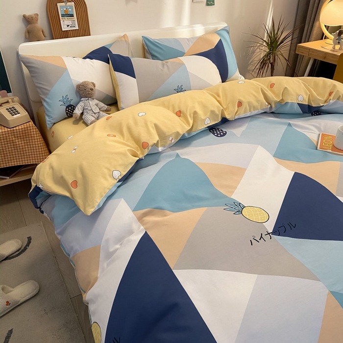 91家纺网 家纺一手货源 找家纺 澜妃 2025春夏新款12868全棉纯棉印花单被套 菠萝多多