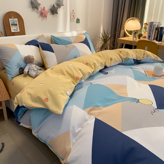 91家纺网 家纺一手货源 找家纺 澜妃 2025春夏新款12868全棉纯棉印花单被套 菠萝多多