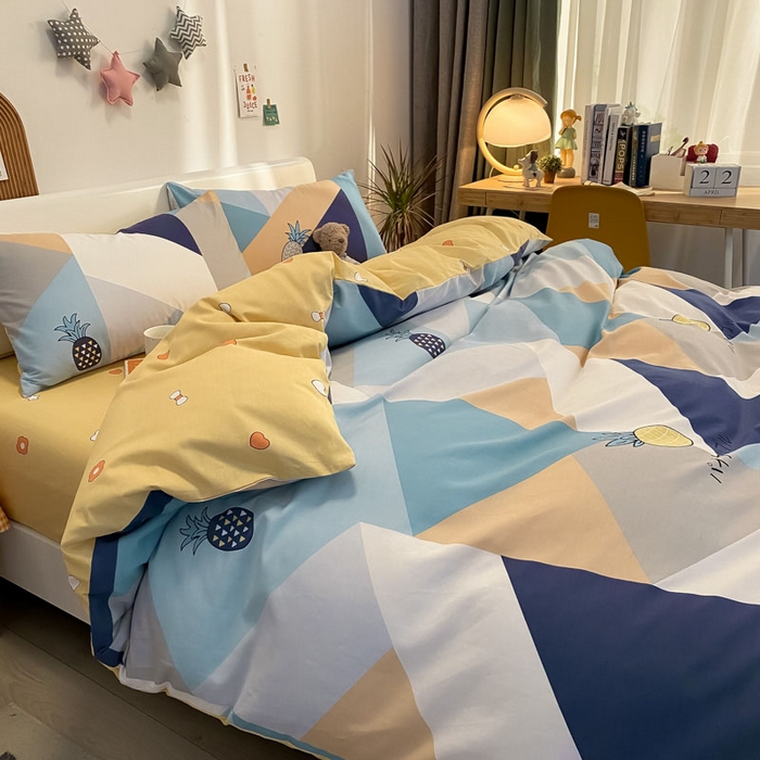 91家纺网 家纺一手货源 找家纺 澜妃 2025春夏新款12868全棉纯棉印花单被套 菠萝多多