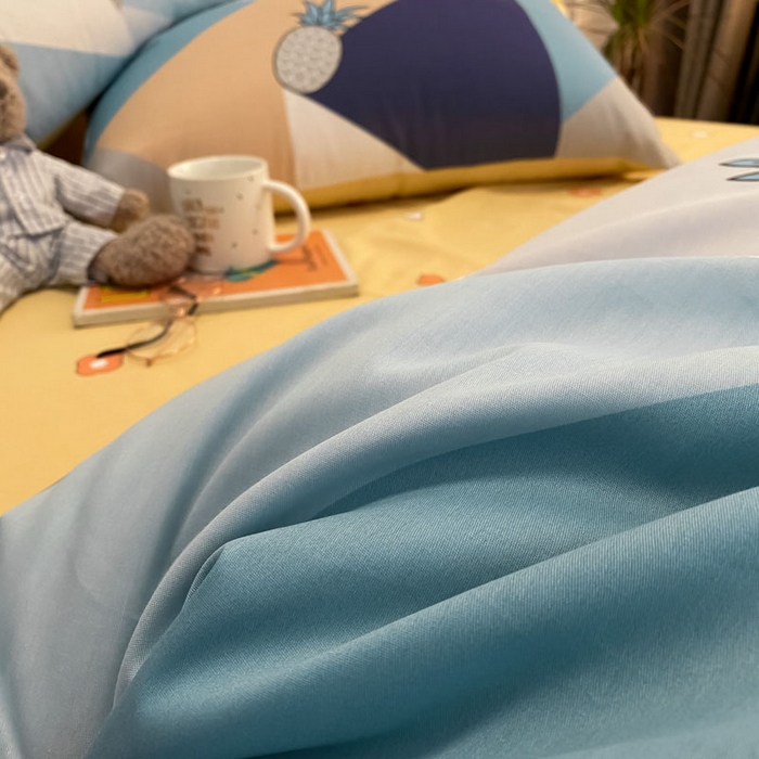 91家纺网 家纺一手货源 找家纺 澜妃 2025春夏新款12868全棉纯棉印花单被套 菠萝多多