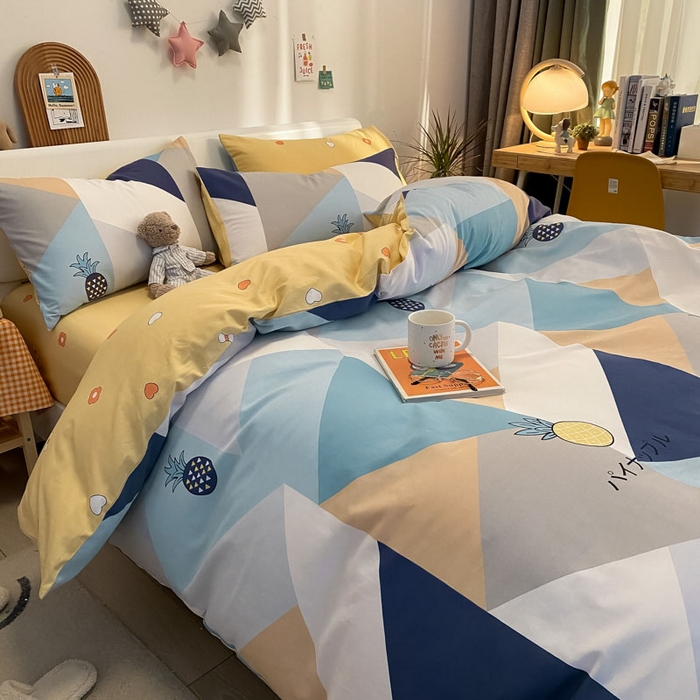 91家纺网 家纺一手货源 找家纺 澜妃 2025春夏新款12868全棉纯棉印花单被套 菠萝多多