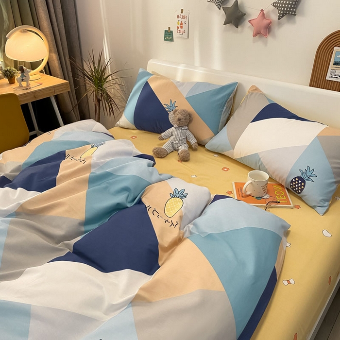 91家纺网 家纺一手货源 找家纺 澜妃 2025春夏新款12868全棉纯棉印花单被套 菠萝多多