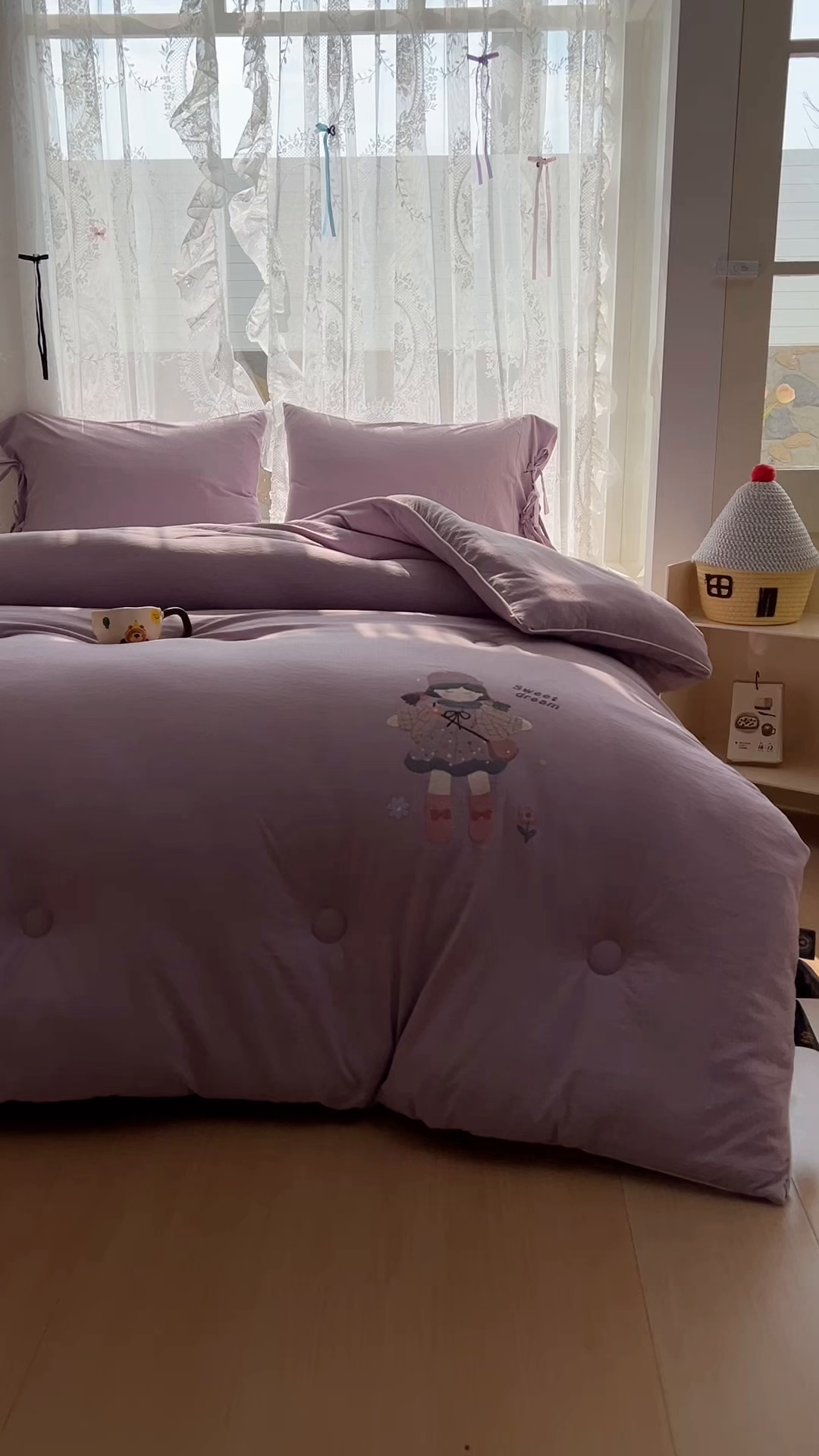 91家纺网 家纺一手货源 找家纺 漫仙阁家纺 2025年新款烫画糯糯棉被子春秋被冬被 单人双人被子 邻家女孩