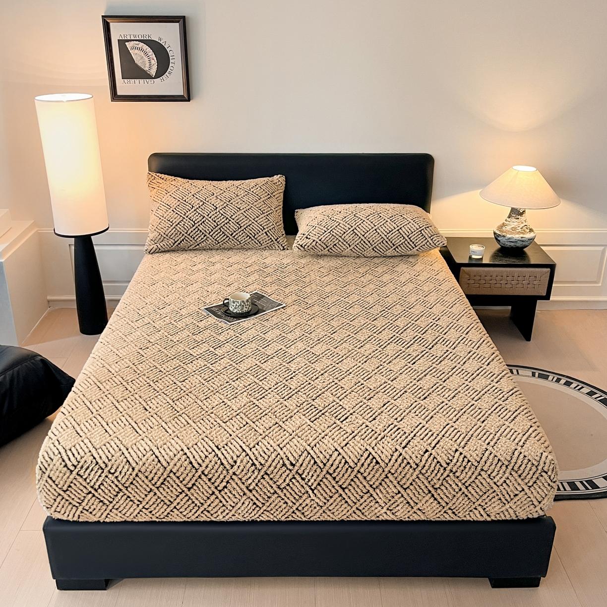 莱家富 2026新款暖绒舒棉绒床笠-梦境系列（可供跨境外贸抽空压缩爆款首选） 梦境-米驼