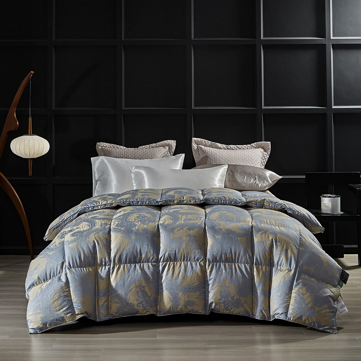 暖羽屋羽绒馆 2025新款羽绒丝被子 鹅毛被 双人羽毛被 2米羽绒被子 婚庆羽绒被芯180s大提花 D浮云 蓝