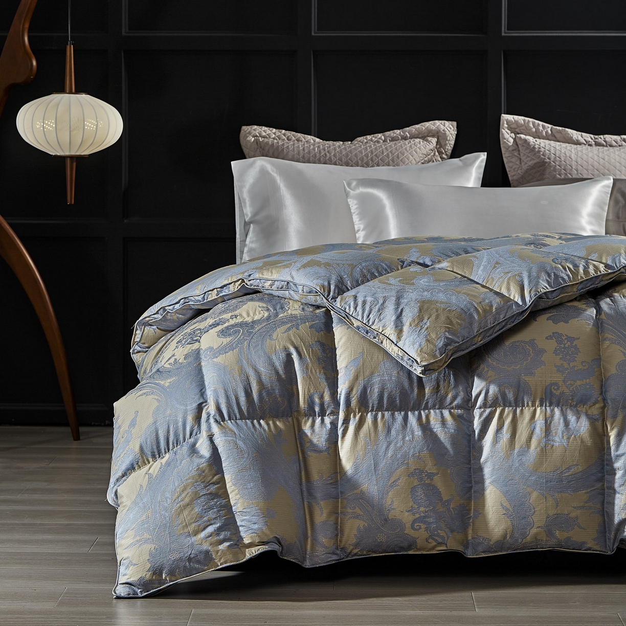 91家纺网 家纺一手货源 找家纺 暖羽屋羽绒馆 2025新款羽绒丝被子 鹅毛被 双人羽毛被 2米羽绒被子 婚庆羽绒被芯180s大提花 D浮云 蓝