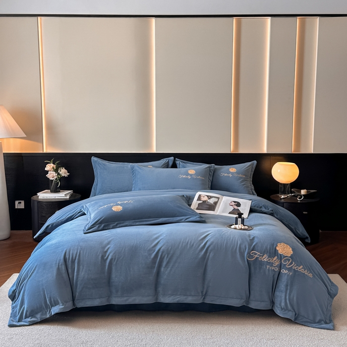 91家纺网 家纺一手货源 找家纺 （总）鸿织源2025新款-茶颜系列 宝宝绒宽边四件套