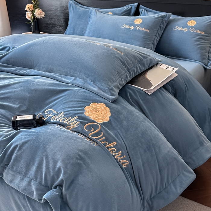 91家纺网 家纺一手货源 找家纺 （总）鸿织源2025新款-茶颜系列 宝宝绒宽边四件套