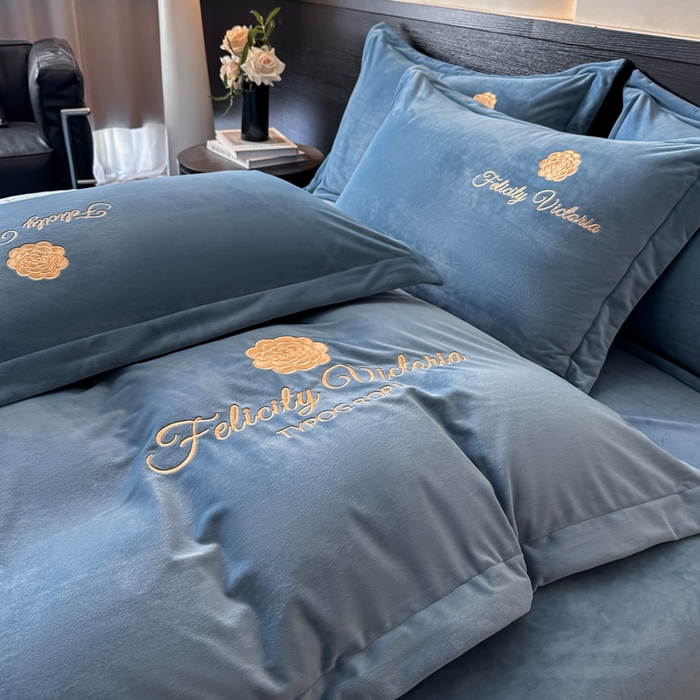 91家纺网 家纺一手货源 找家纺 （总）鸿织源2025新款-茶颜系列 宝宝绒宽边四件套