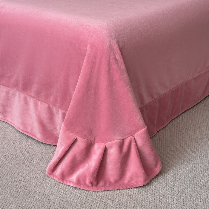 91家纺网 家纺一手货源 找家纺 鸿织源2025新款-茶颜系列 宝宝绒宽边四件套 茶颜-豆沙