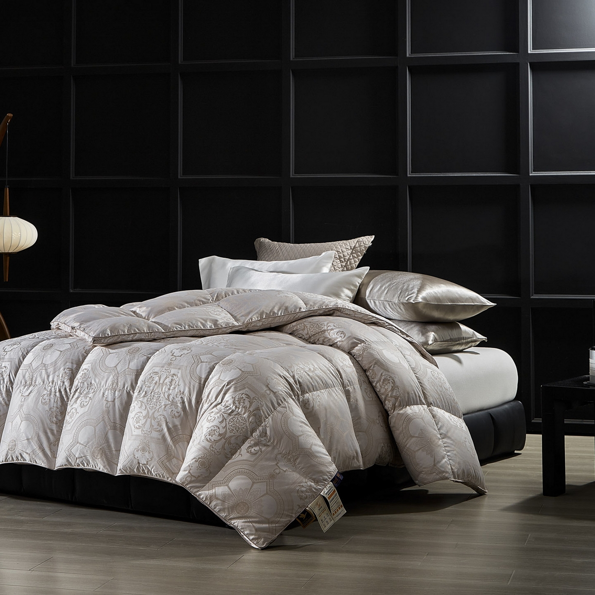 91家纺网 家纺一手货源 找家纺 暖羽屋羽绒馆 2025新款400T鹅绒丝被子 羽绒被双层 秋冬被子羽毛被芯双人加厚春秋被 Q拉妮娜