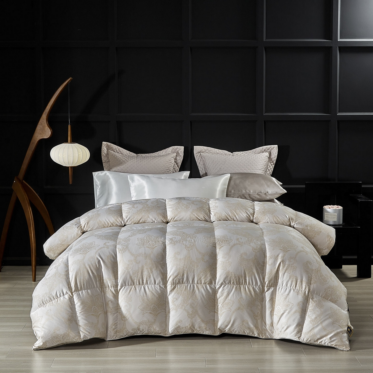 91家纺网 家纺一手货源 找家纺 暖羽屋羽绒馆 2025新款400T鹅绒丝被子 羽绒被双层 秋冬被子羽毛被芯双人加厚春秋被 Q维斯