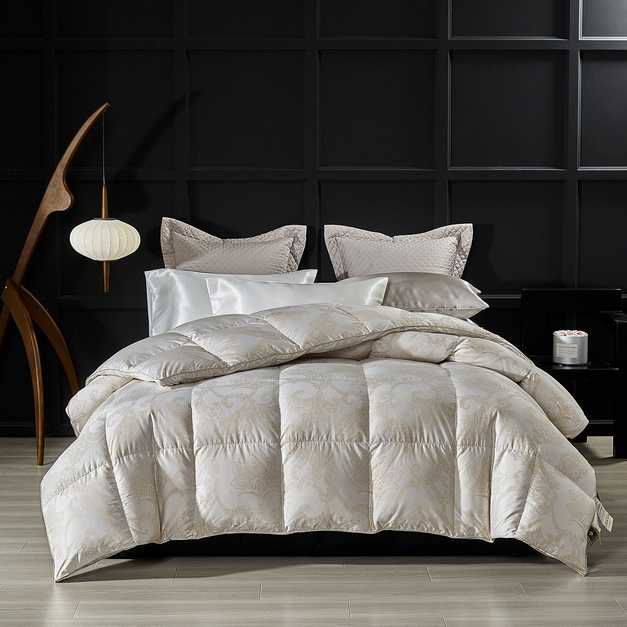 91家纺网 家纺一手货源 找家纺 暖羽屋羽绒馆 2025新款400T鹅绒丝被子 羽绒被双层 秋冬被子羽毛被芯双人加厚春秋被 Q维斯