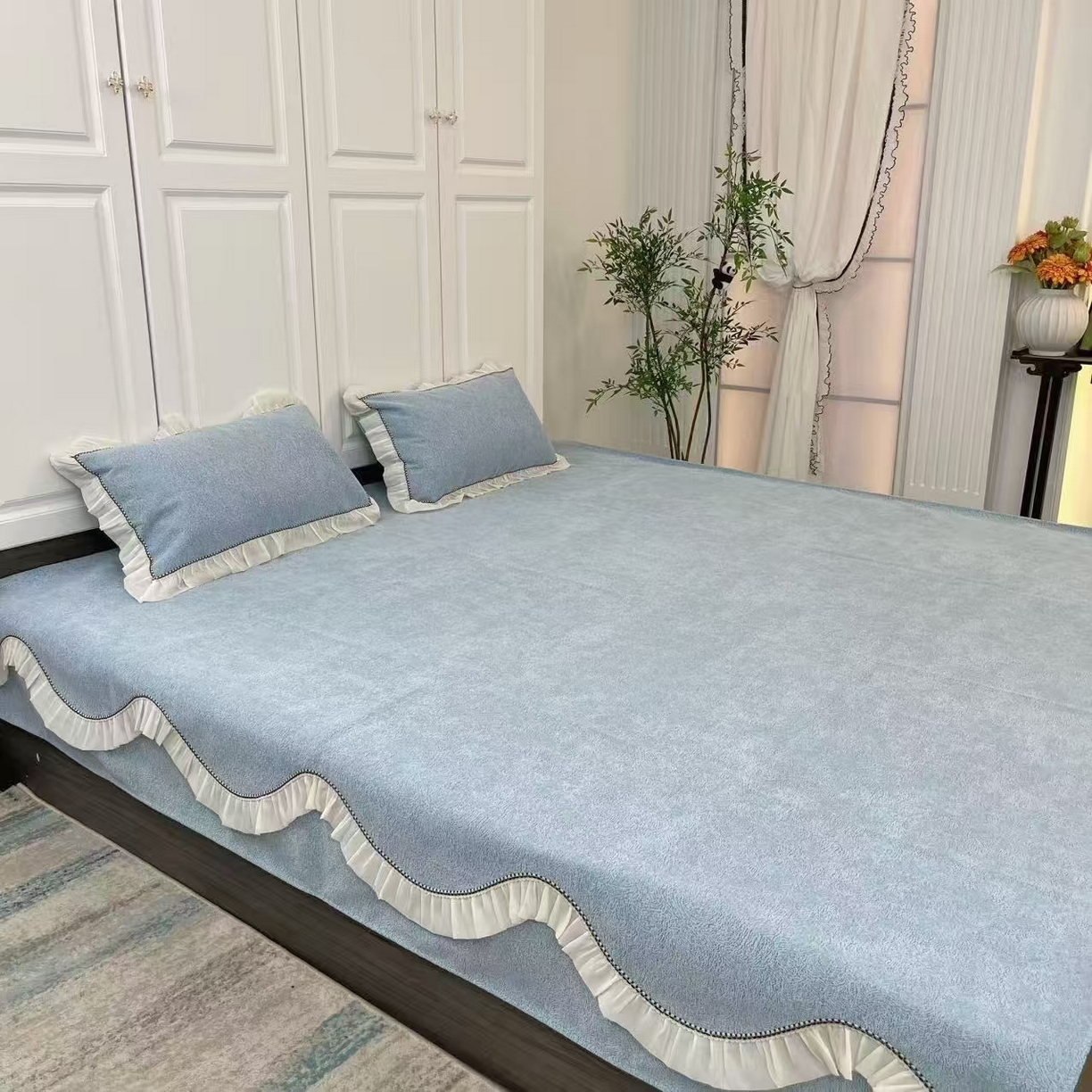 91家纺网 家纺一手货源 找家纺 （总）暖木杨 2025新款榻榻米床盖炕盖防滑耐磨可机洗床盖可定制尺寸异形拐角-云朵之梦