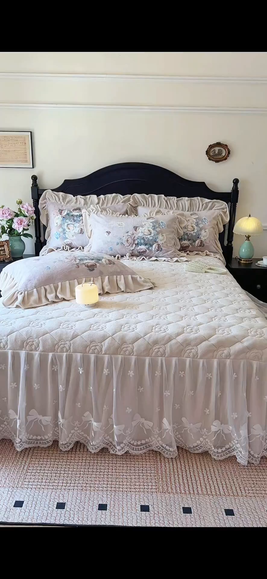 91家纺网 家纺一手货源 找家纺 宜凡家纺 2025新款牛奶绒5D数码大板印花床裙四件套 诺曼庄园 驼色