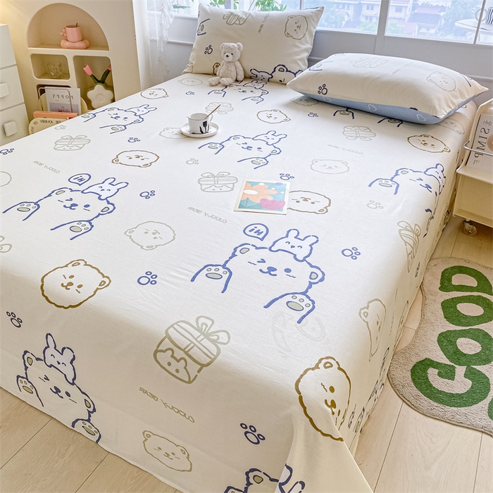 91家纺网 家纺一手货源 找家纺 澜妃 2025新款12868全棉纯棉印花床单 奶油布丁