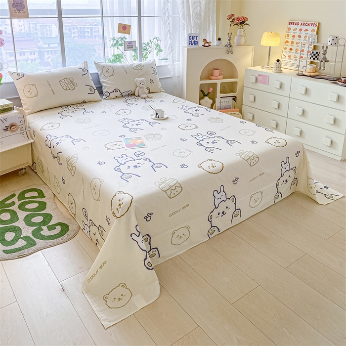 91家纺网 家纺一手货源 找家纺 澜妃 2025新款12868全棉纯棉印花床单 奶油布丁