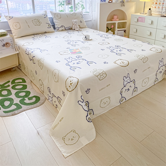 91家纺网 家纺一手货源 找家纺 澜妃 2025新款12868全棉纯棉印花床单 奶油布丁