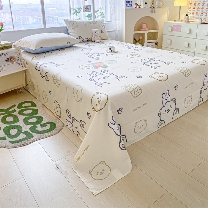 91家纺网 家纺一手货源 找家纺 澜妃 2025新款12868全棉纯棉印花床单 奶油布丁