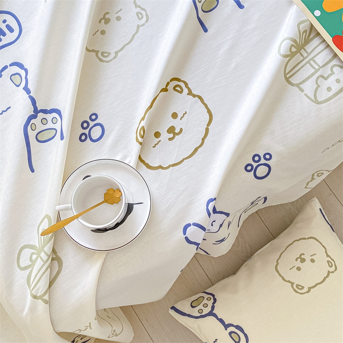 91家纺网 家纺一手货源 找家纺 澜妃 2025新款12868全棉纯棉印花床单 奶油布丁