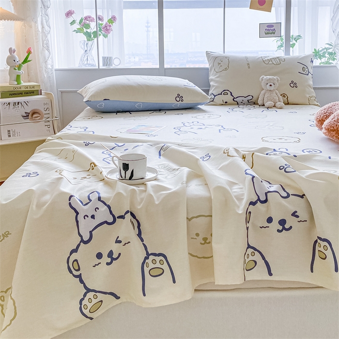 91家纺网 家纺一手货源 找家纺 澜妃 2025新款12868全棉纯棉印花床单 奶油布丁